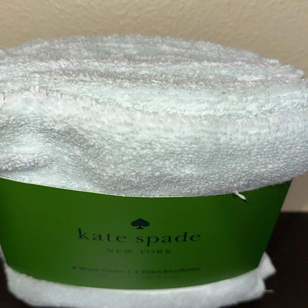 New Kate Spade New York Light Blue/Green Wash Cloths